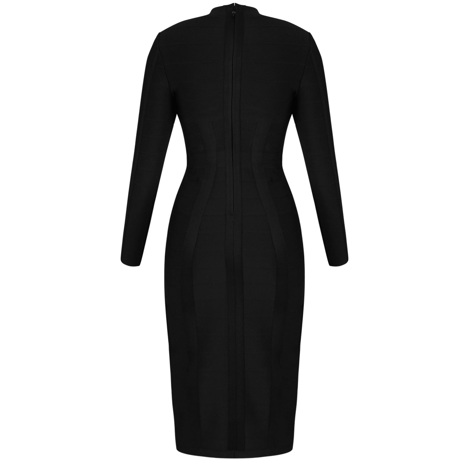 Black Long Sleeve Cutout Midi Bandage Dress | Rumor Apparel