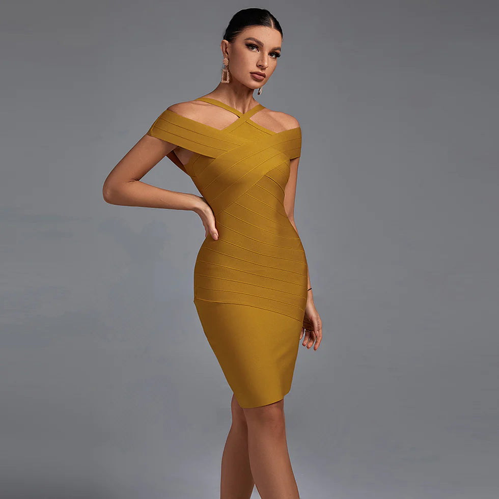 Mustard sales bandage dress